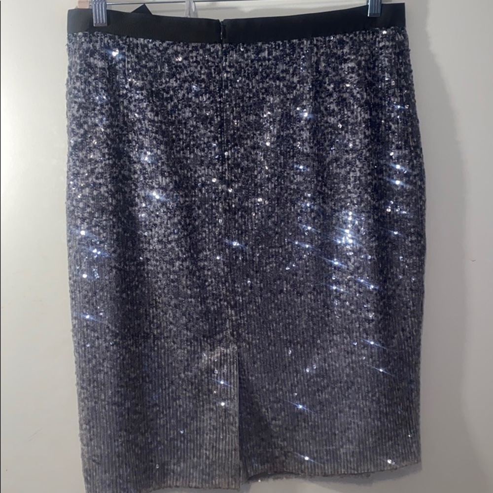 NWT Stunning Steel Gray Sequin skirt by PURE - Picture 3 of 4